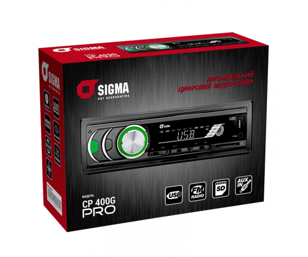 Автомобільний цифровий медіаресівер  SIGMA CP-400 PRO Green/Red