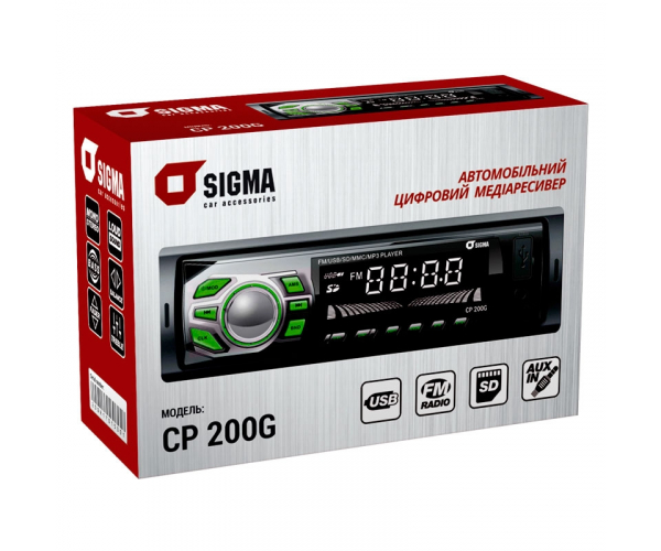 Автомобильный цифровой медиаресивер SIGMA CP 200 Green/Red