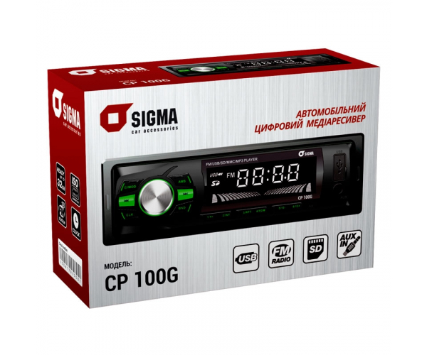 Автомобільний цифровий медіаресівер  SIGMA CP-100 Green/Red