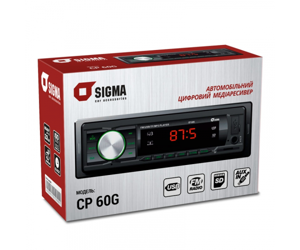 Автомобільний цифровий медіаресівер  SIGMA CP-60 Green/Red